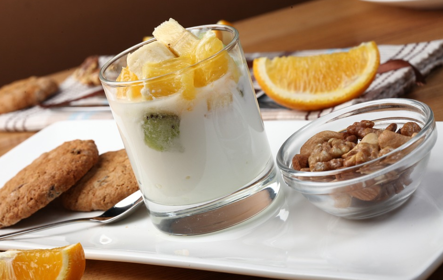 yogurt, fruits